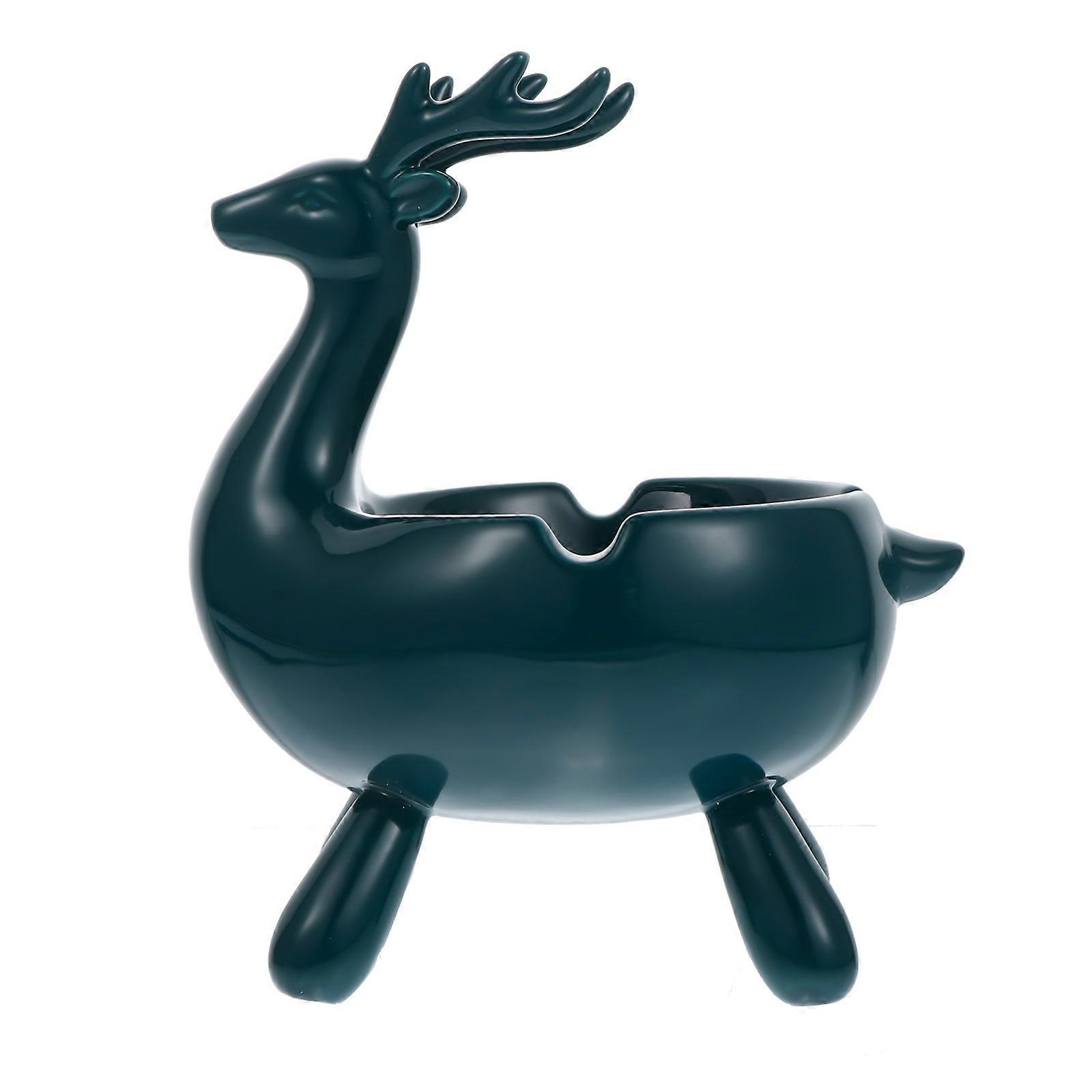 Small Ceramic Box Deer Shape Table Decorative Storage Case Hotel 14x11cm 1Pc