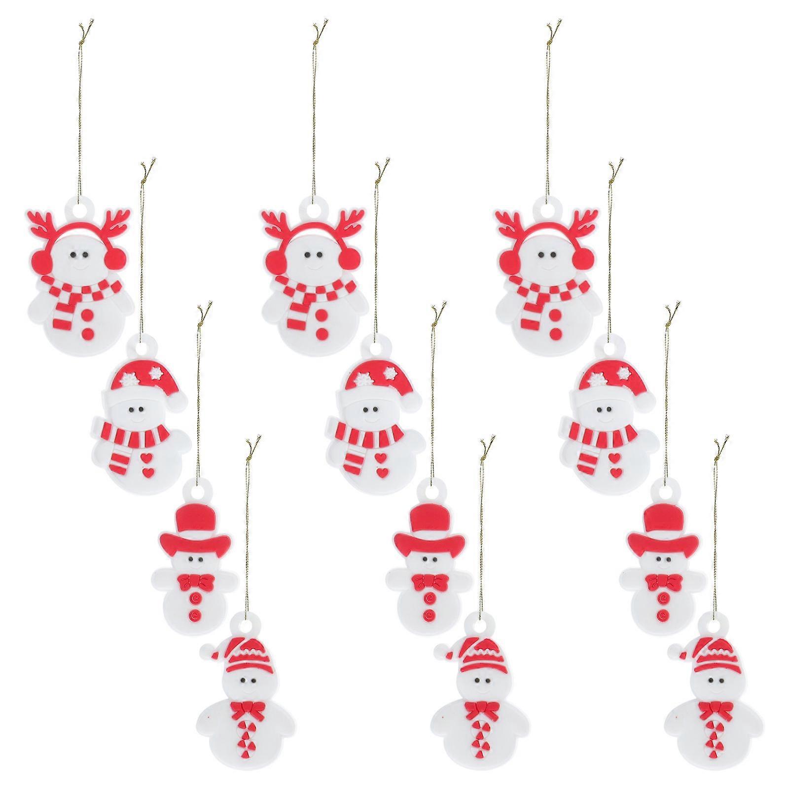 Christmas Snowman Pendant Home Decor For Families In Lightweight PVC Material Perfect For Holiday Use 12Pack