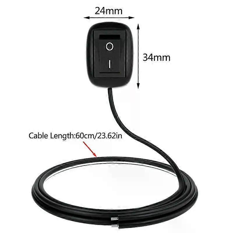 DC 12V Universal Car Switch Paste Type Toggle Switch with Cable 60cm For DRL