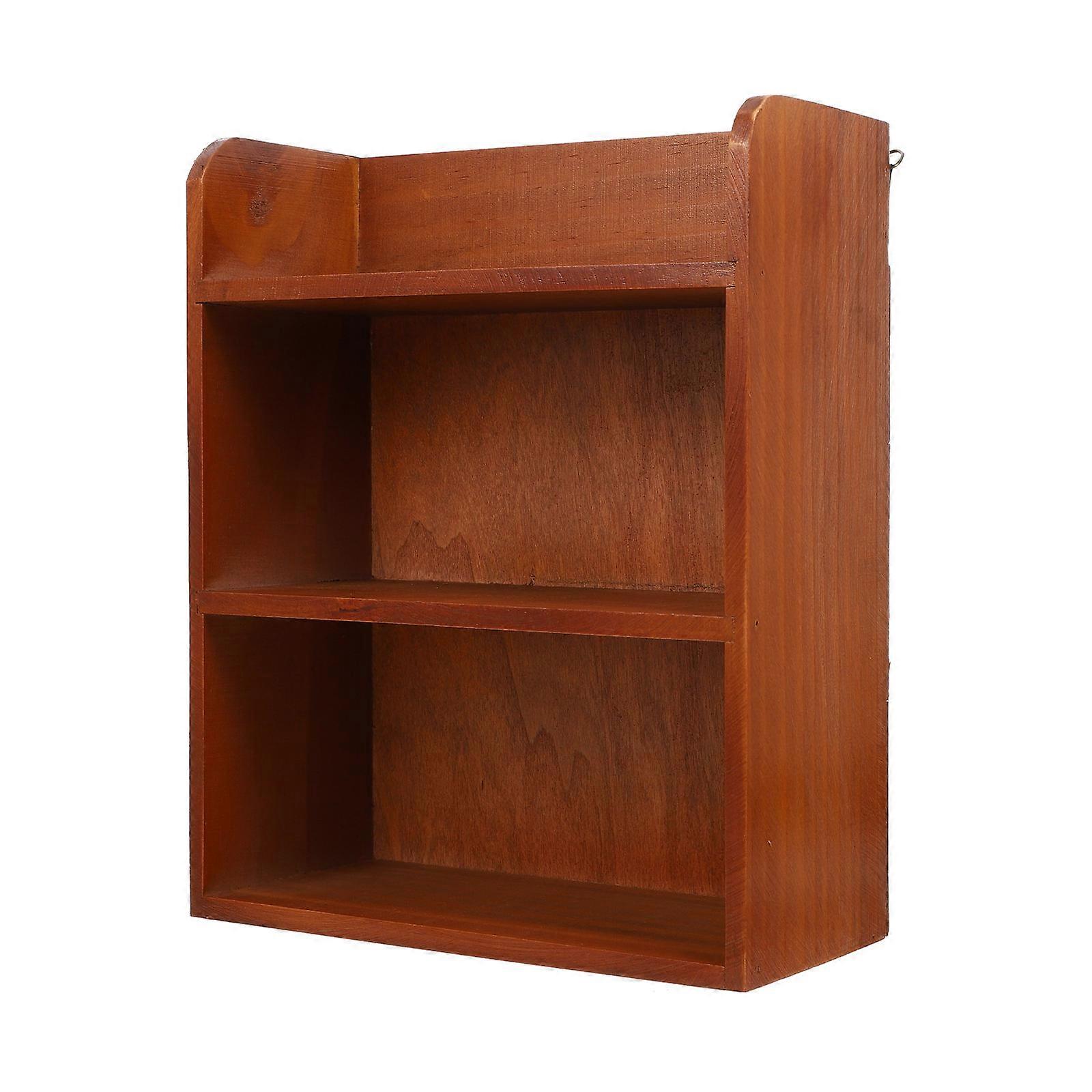 Light Brown Multilayer Desktop Storage Holder for Home Use Made of Synthetic Material 7.8x5.9 Inches