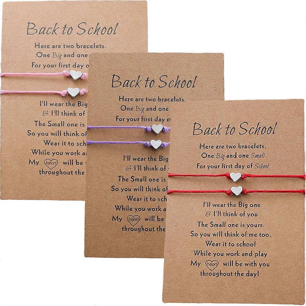 Adjustable Mother Daughter Bracelets with Sliding Knot Closure Decorative Rope and Paper Bracelets Assorted Color 3 Sets