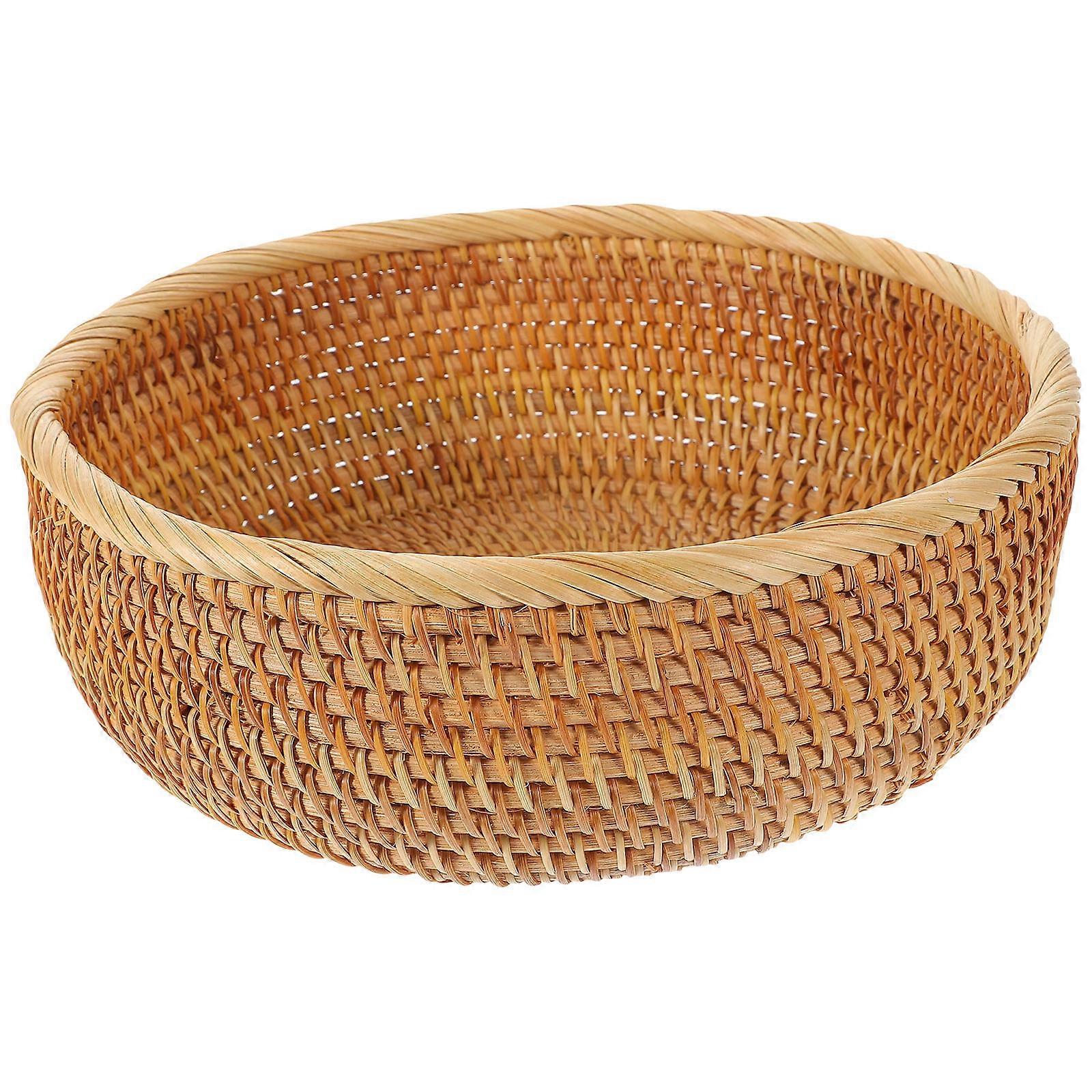 Desktop Woven Storage Basket for Fruit Serving and Food Storage 1 Set Versatile Rattan Basket