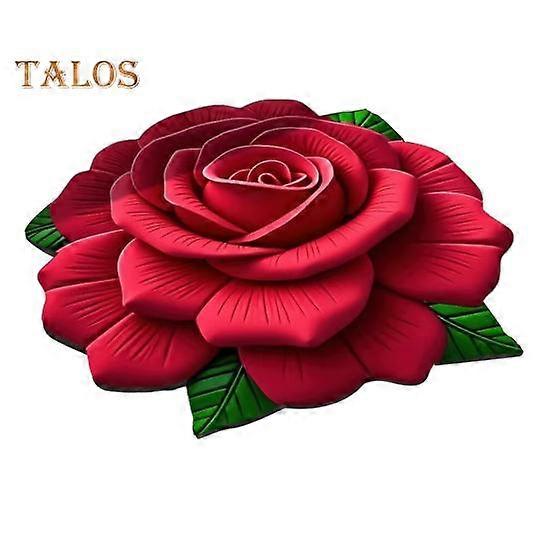 Plush Floral Floor Mat Absorbent Diatomaceous Earth Floor Rug Non-Slip 3D Visual Flower Pattern Rug for Bedroom Entrance Kitchen