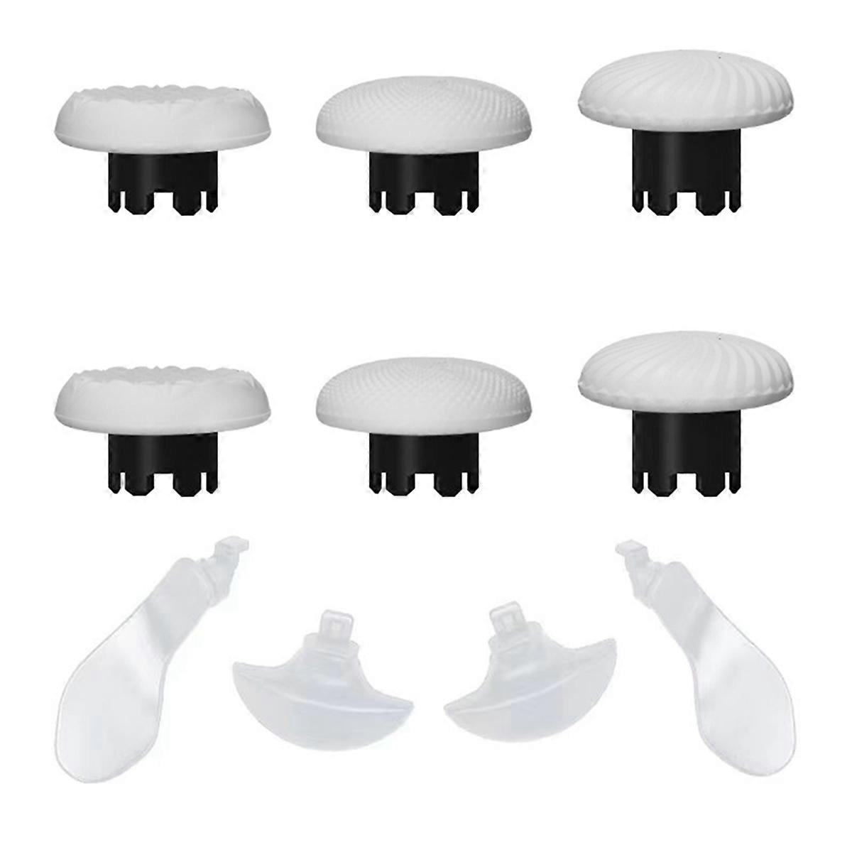 10 in 1 Joystick Kit for Edge Replacement Thumbsticks Joysticks Grip and 4 Paddles White
