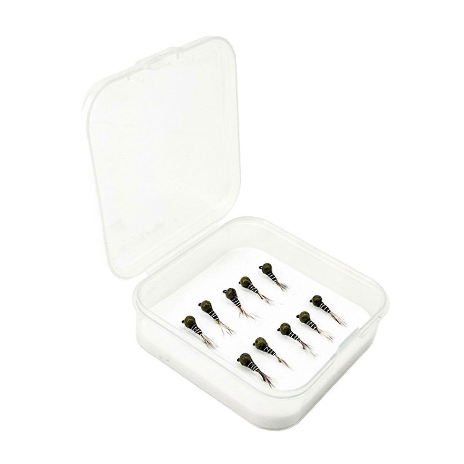 Fly Fishing Lures Jigs Pack of 10 for Snapper Panfish Perch Bluegill Walleye Portable with Hook Style A