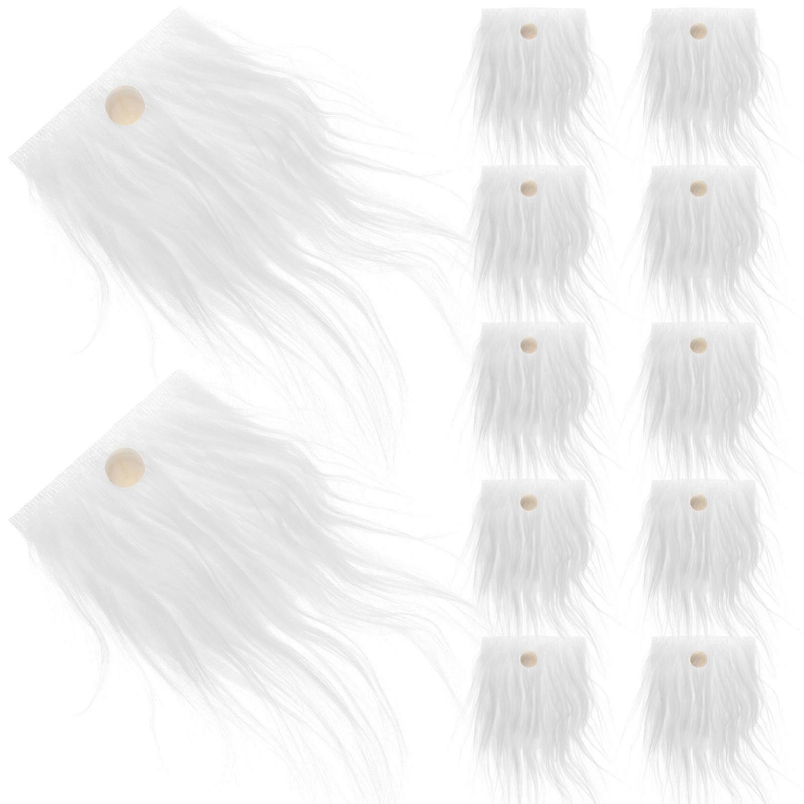 Gnome Beards with Wooden Balls for DIY Crafts White Flannel and Smooth Wood Finish Lightweight and Comfortable