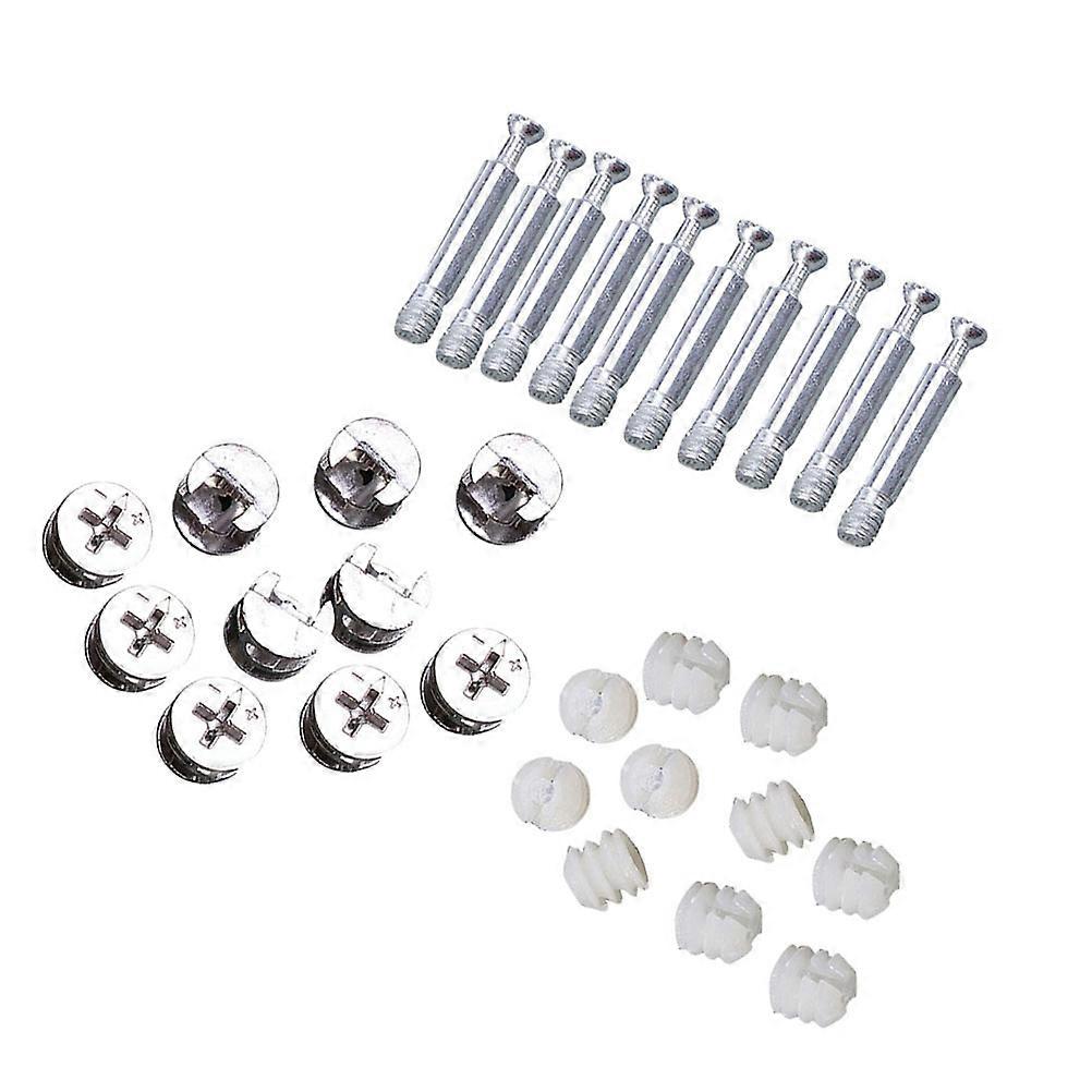 24 Sets Fitting Fasteners for Furniture Connecting Dowels and Cam Bolt Nuts