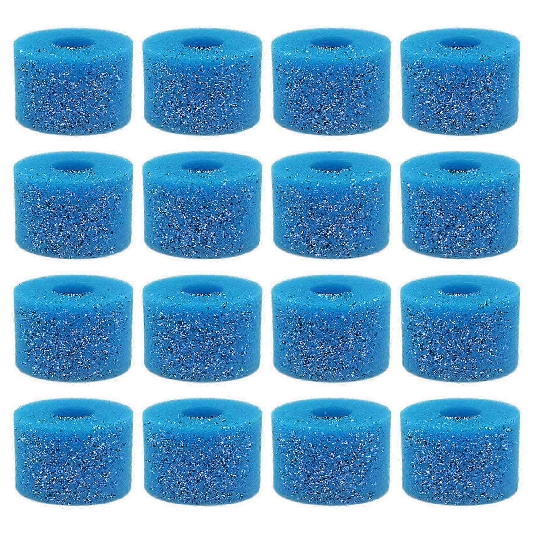 Paquet de 16 filtres en mousse réutilisables pour spa et spa de type S1 - Filtres de remplacement bleus pour une eau propre et une relaxation accrue