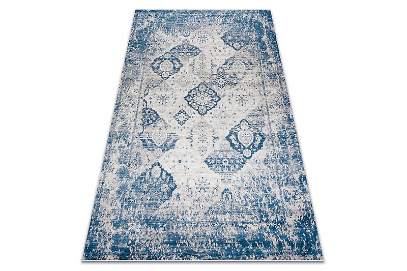 ANDRE 1819C washing carpet Rosette, vintage anti-slip - beige / blue