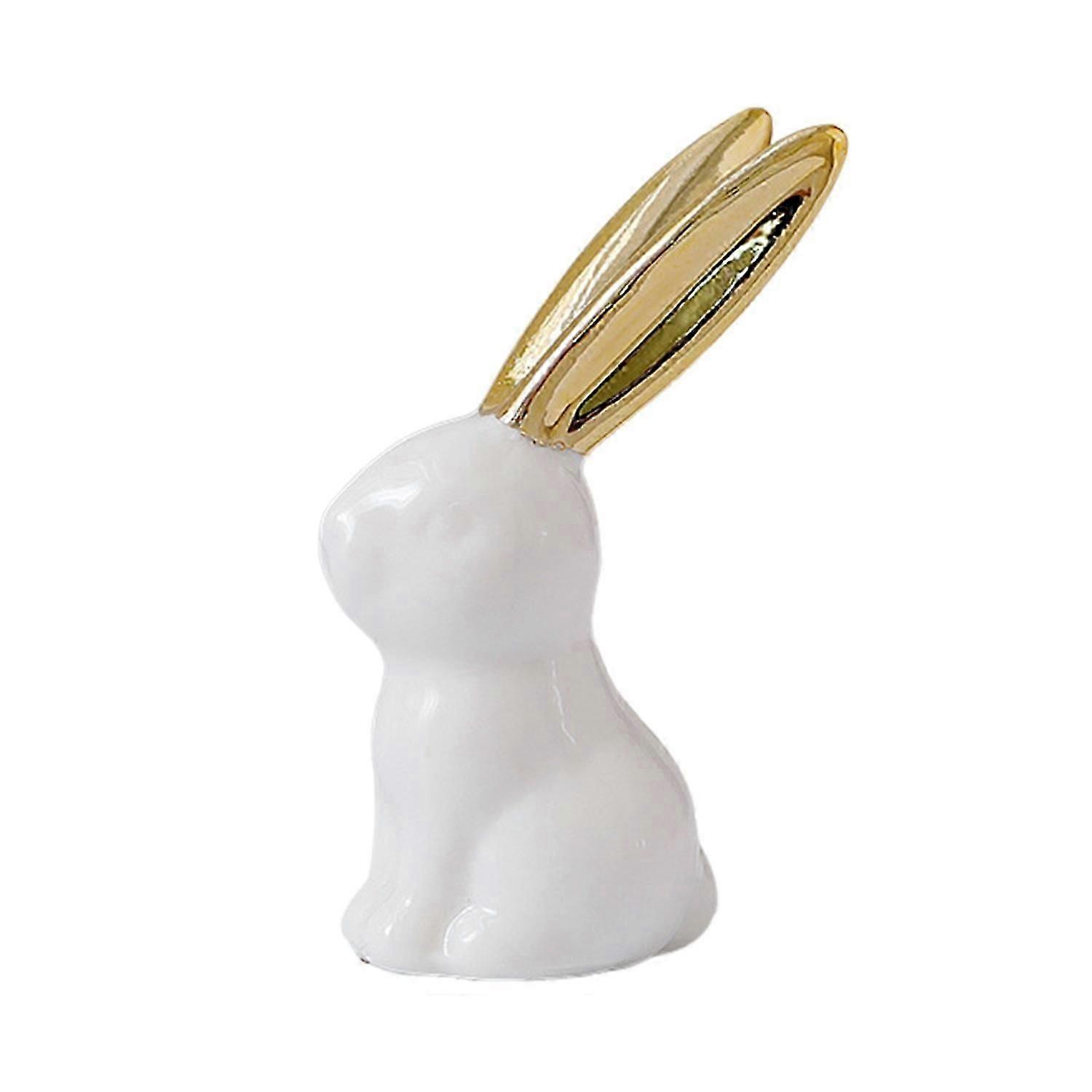 Mini Ceramic Animals Figurines Miniature Rabbit Cat Llama Pineapple Statue for Tabletop Mantel Desk