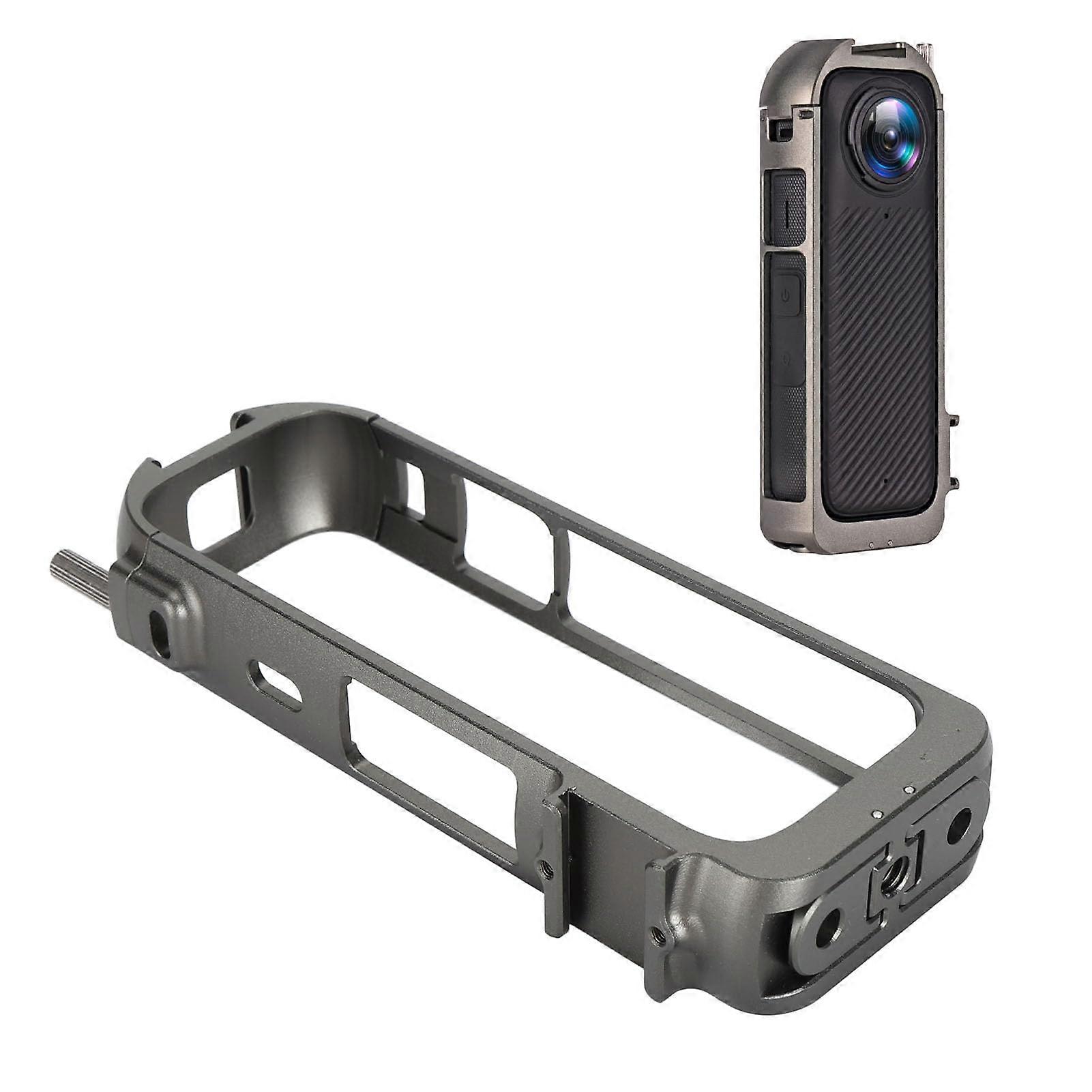 Action Camera Protective Frame Housing for X4, Dual Cold Shoe Port Cage Frame with 1/4 Inch Thread Hole for X4, Convenient Operation