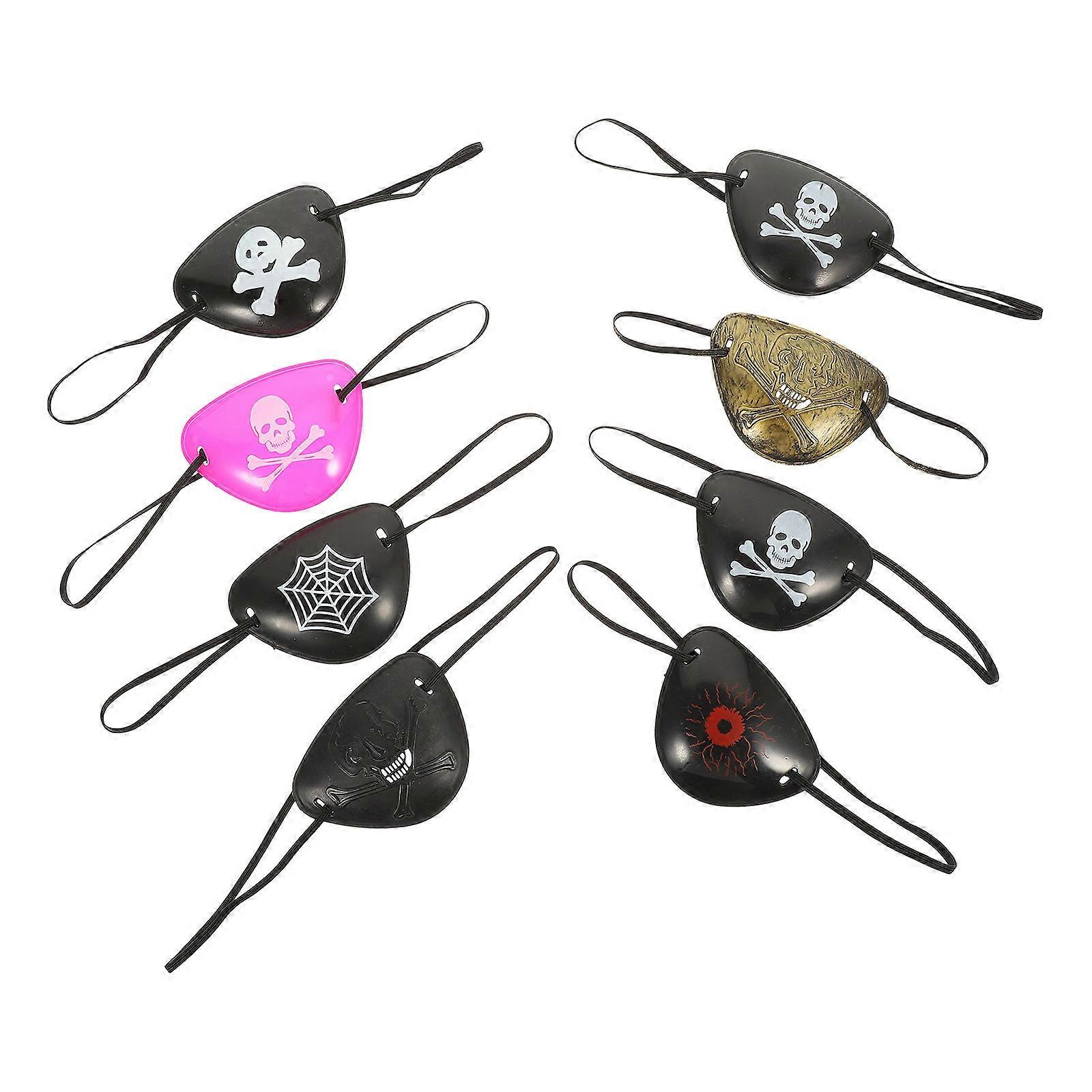 8Pcs Halloween Eye Patch Cosplay Prop Supplier For Masquerade Performance Assorted Color For Protector