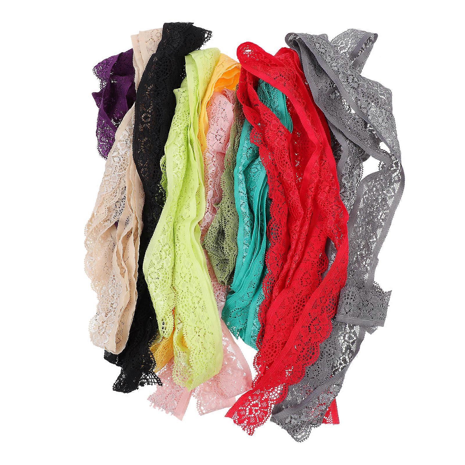 Lace Ribbon Trim 10Pcs Assorted Color Used In Clothing And Crafting 200X2.5Cm Perfect For Diy Lovers