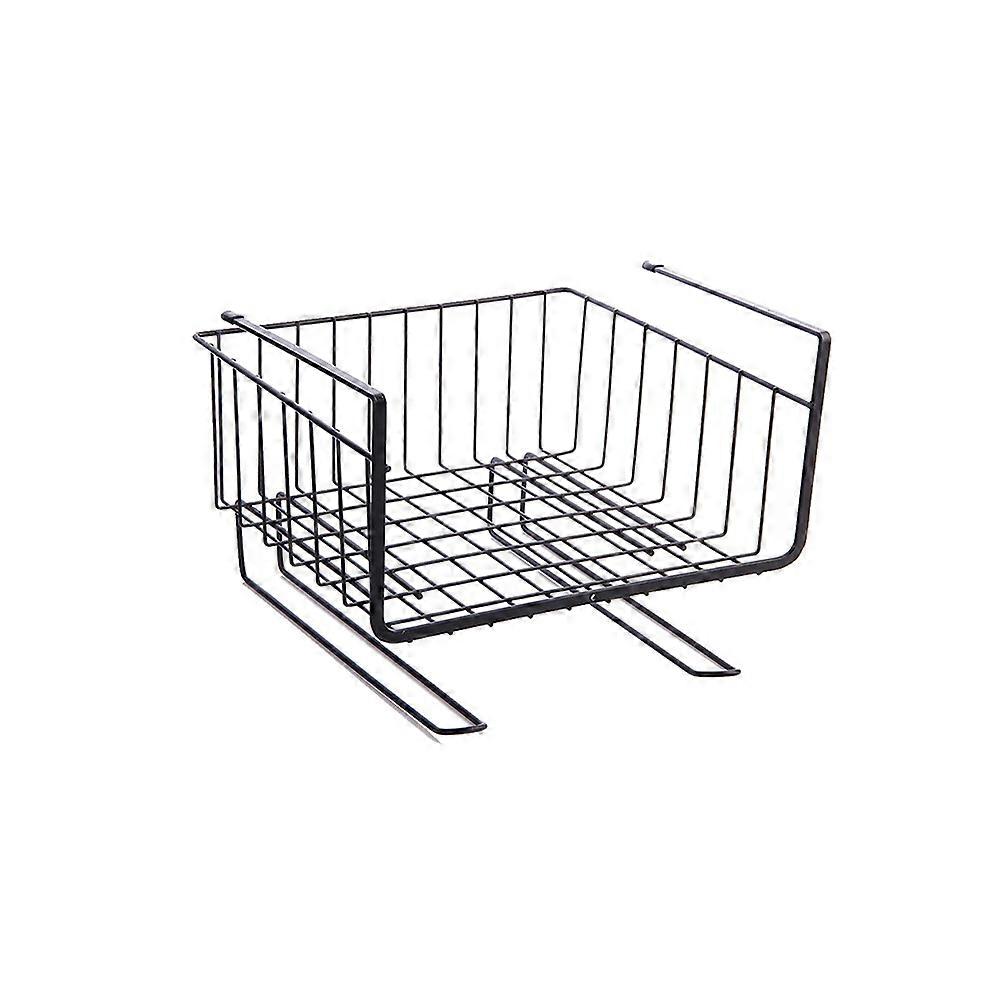UShaped Under Cabinet Shelf for Kitchen Wardrobe Storage Made of Steel Wire Black 3 5cm
