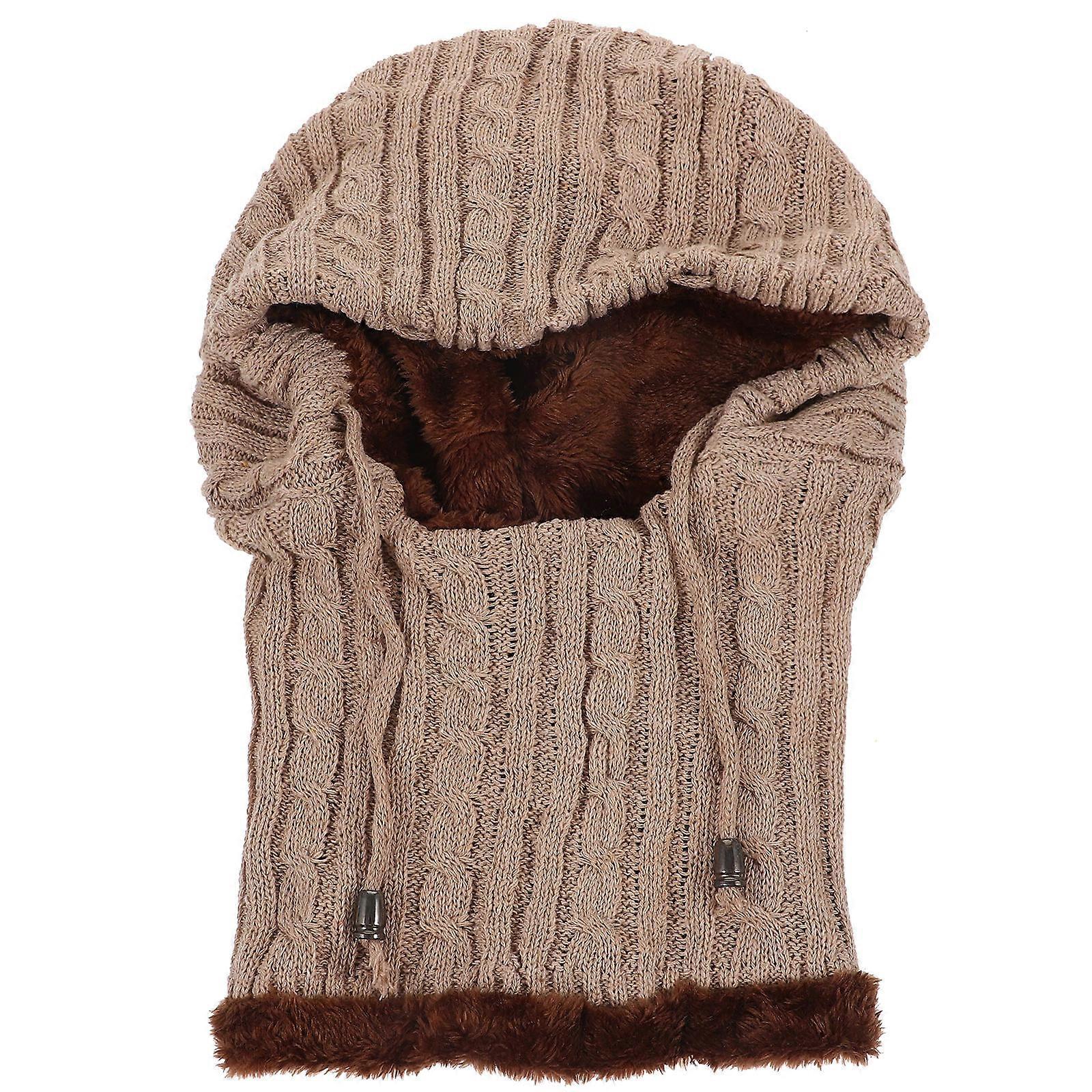 Thickened Hooded Scarf Hat For Both Genders Ideal For Winter Size Fits Most 1Pack