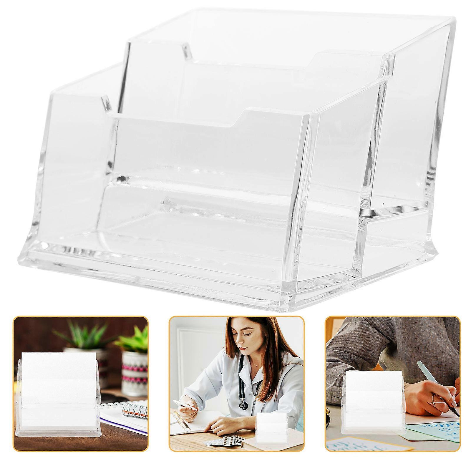 Transparent Business Card Holder for Desk Organization with PP Material and Stable Design