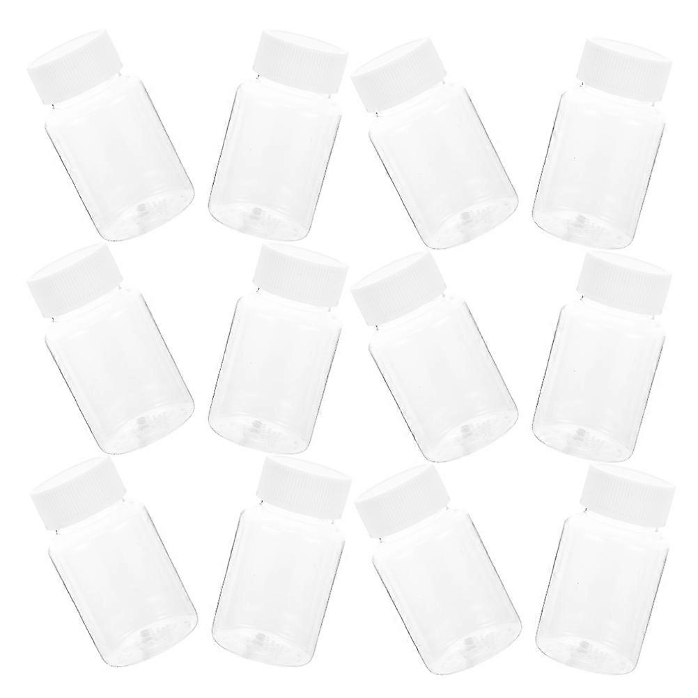 Masteelf 24pcs Travel Bottle Clear Plastic Medicine Bottles Reagent Sample Bottles Empty 80ml
