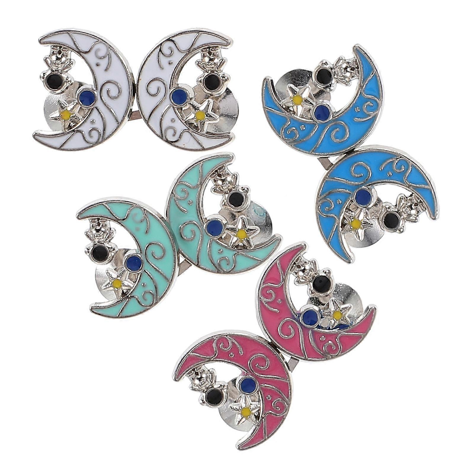 4pcs Removable Adjustable Pants Waistband Tightener No Sewing Alloy Snap Buttons Decorative Jean Tightener