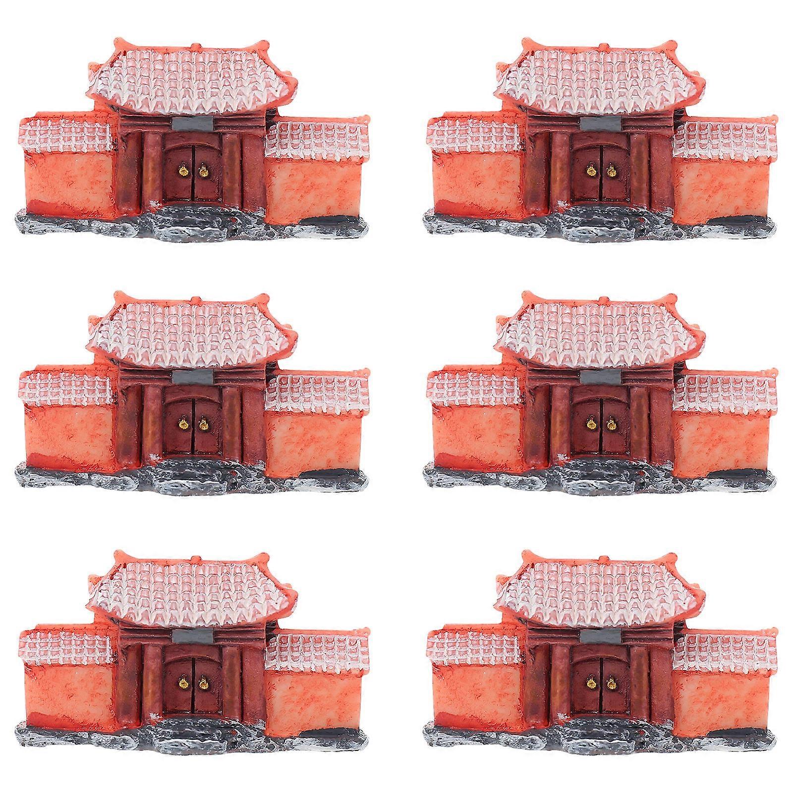 Ancient Mini Resin Craft for Garden Ornament 6Pcs Set