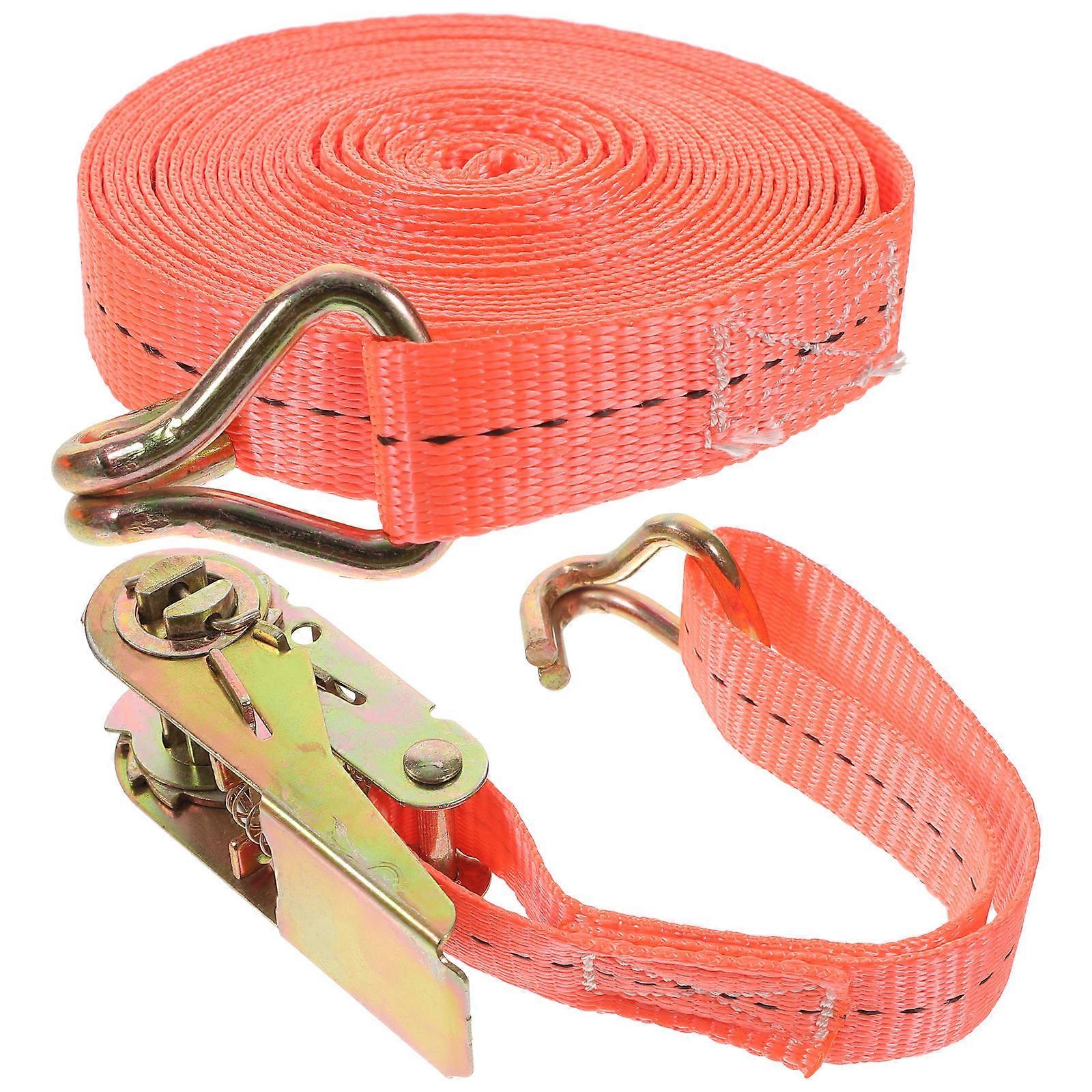 Ratchet Strap for with Heavy Duty Polyester and Iron Material Orange Color 2 Inch Wide