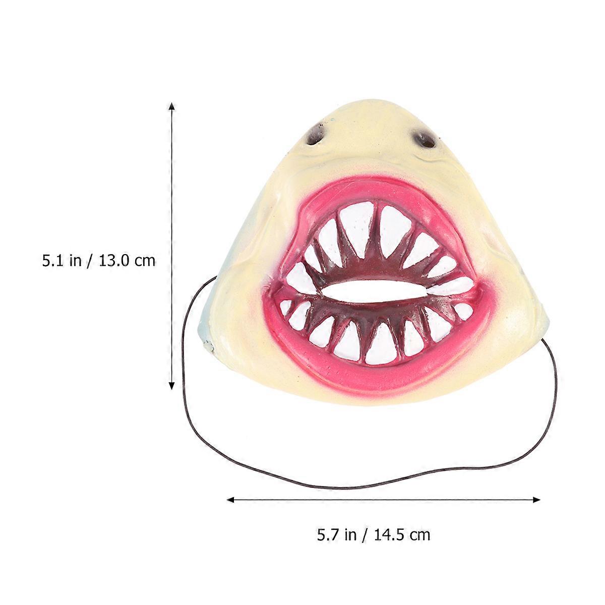 Creepy Half Face Shark Mask Accessory For Adults During Halloween And Easter Celebrations 1Set