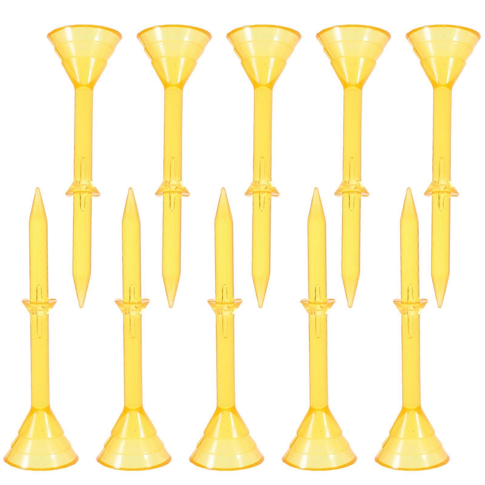 Golf Tee Holder 10Set Practical Design Reusable Plastic Golf Tees Orange Perfect For Golfing Activities
