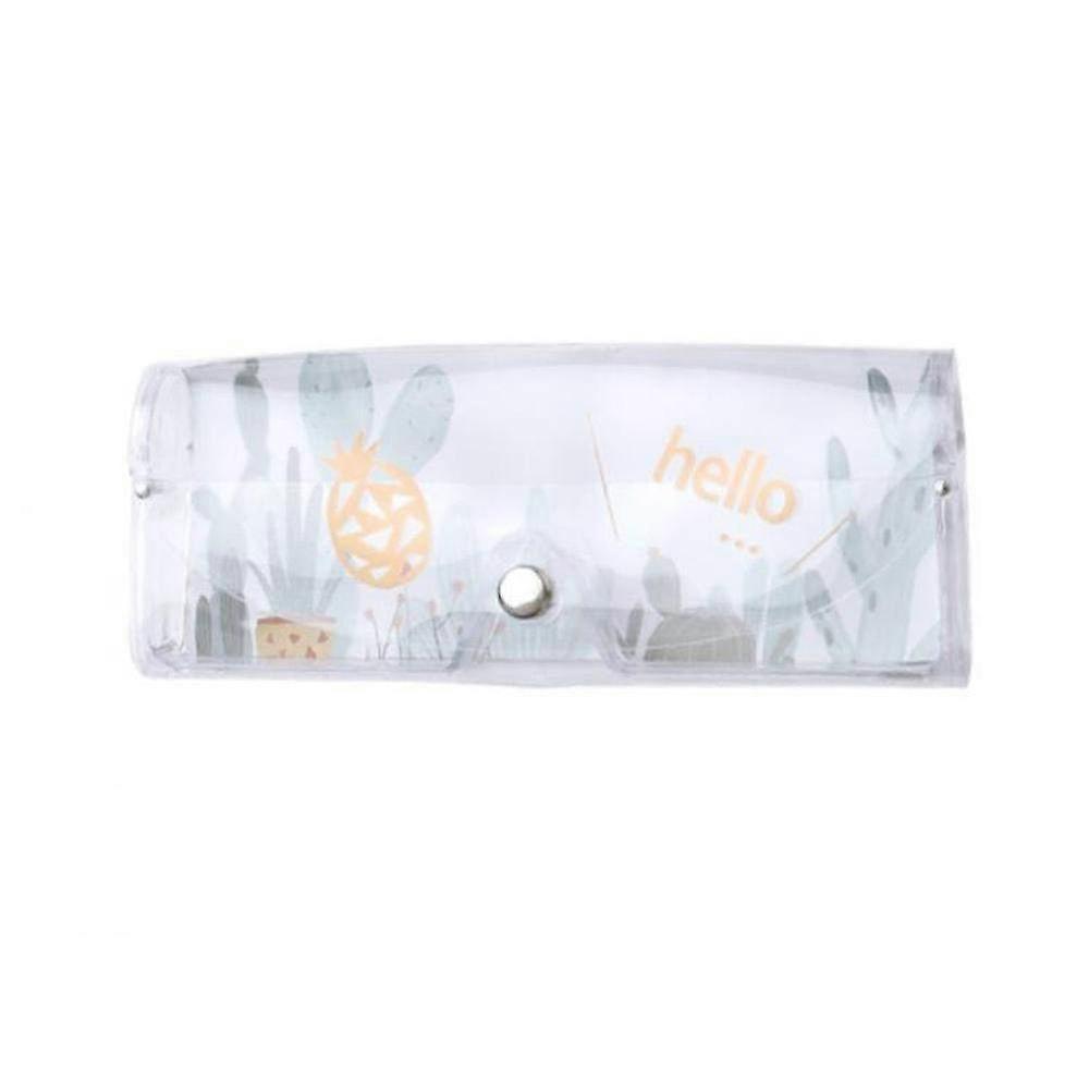 Stylish Clear Cactus Themed Transparent Plastic Glasses Protector Box Case - Cute & Durable Eyewear Storage Solution