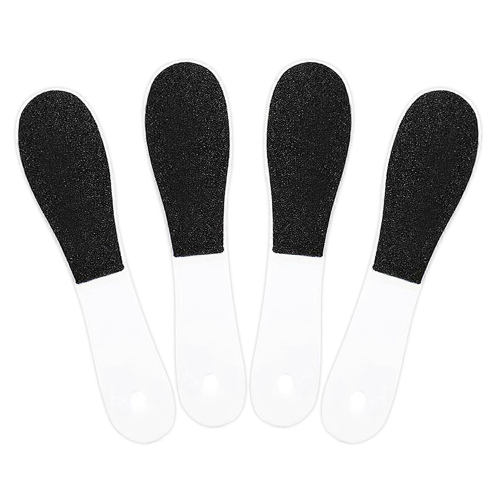 4-Pack Foot Files For Hard Skin, Double-Sided Foot Scraper Set With Coarse And Fine Grit, Plastic Pedicure Tool