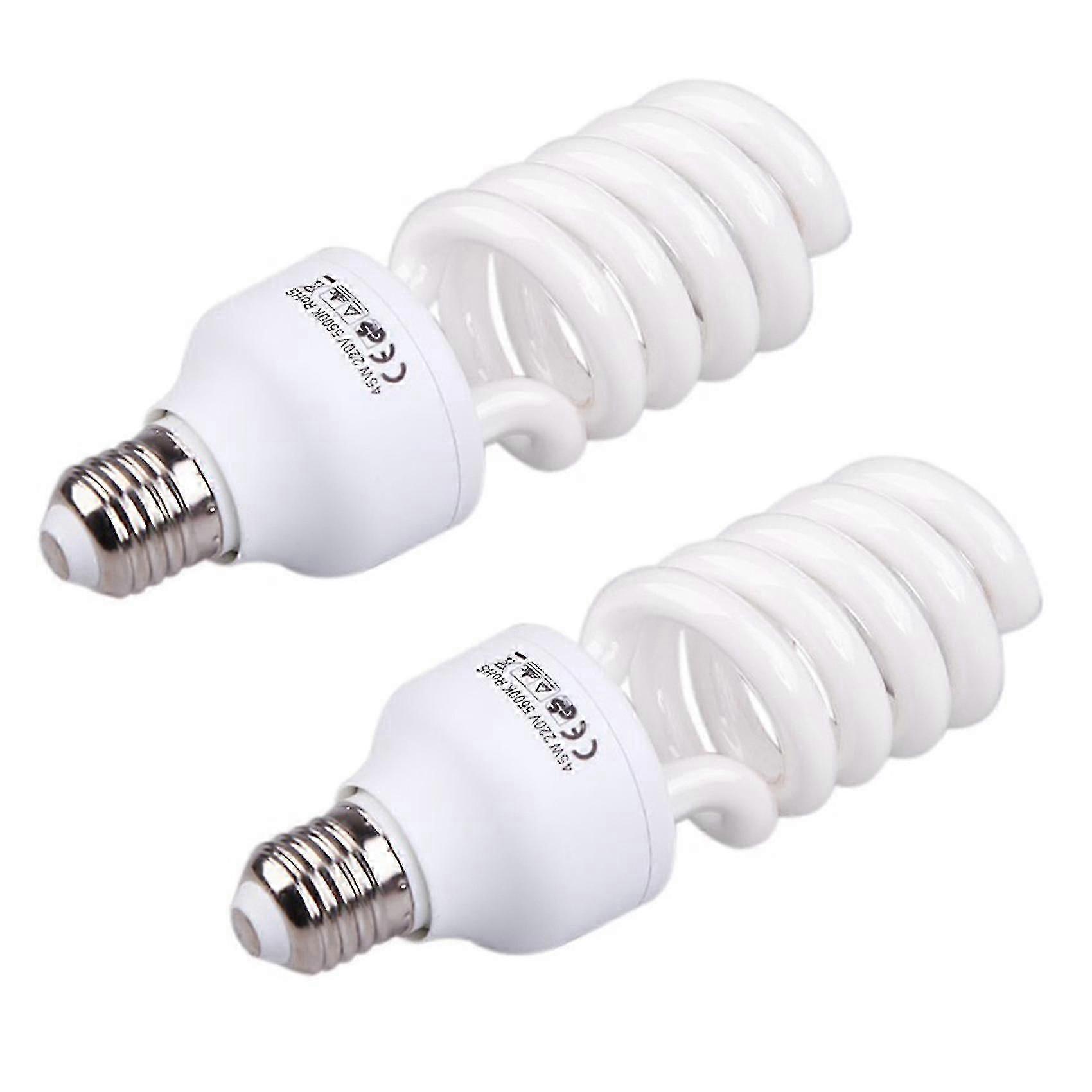2x Συμπαγής E27 220v 5500k 45w Φωτογραφικό Στούντιο Λαμπτήρας Βίντεο Φωτογραφία Φως Ημέρας Φως Λαμπτήρα Λευκό