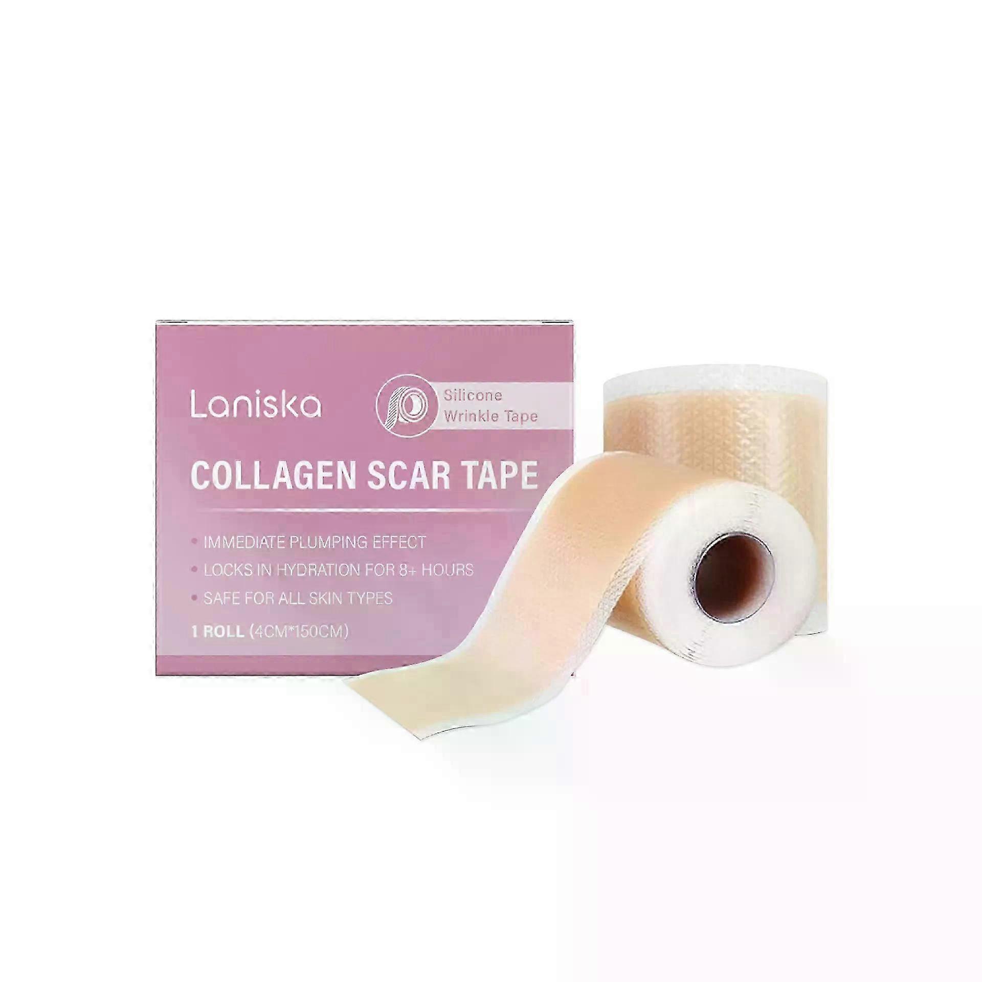 Silicone Scar Treatment Tape With Collagen Tea Tree Oil - Lock In Hydration For 8+ Hours, Instant Plumping Effect, All Skin Types, 4cm*150cm Roll