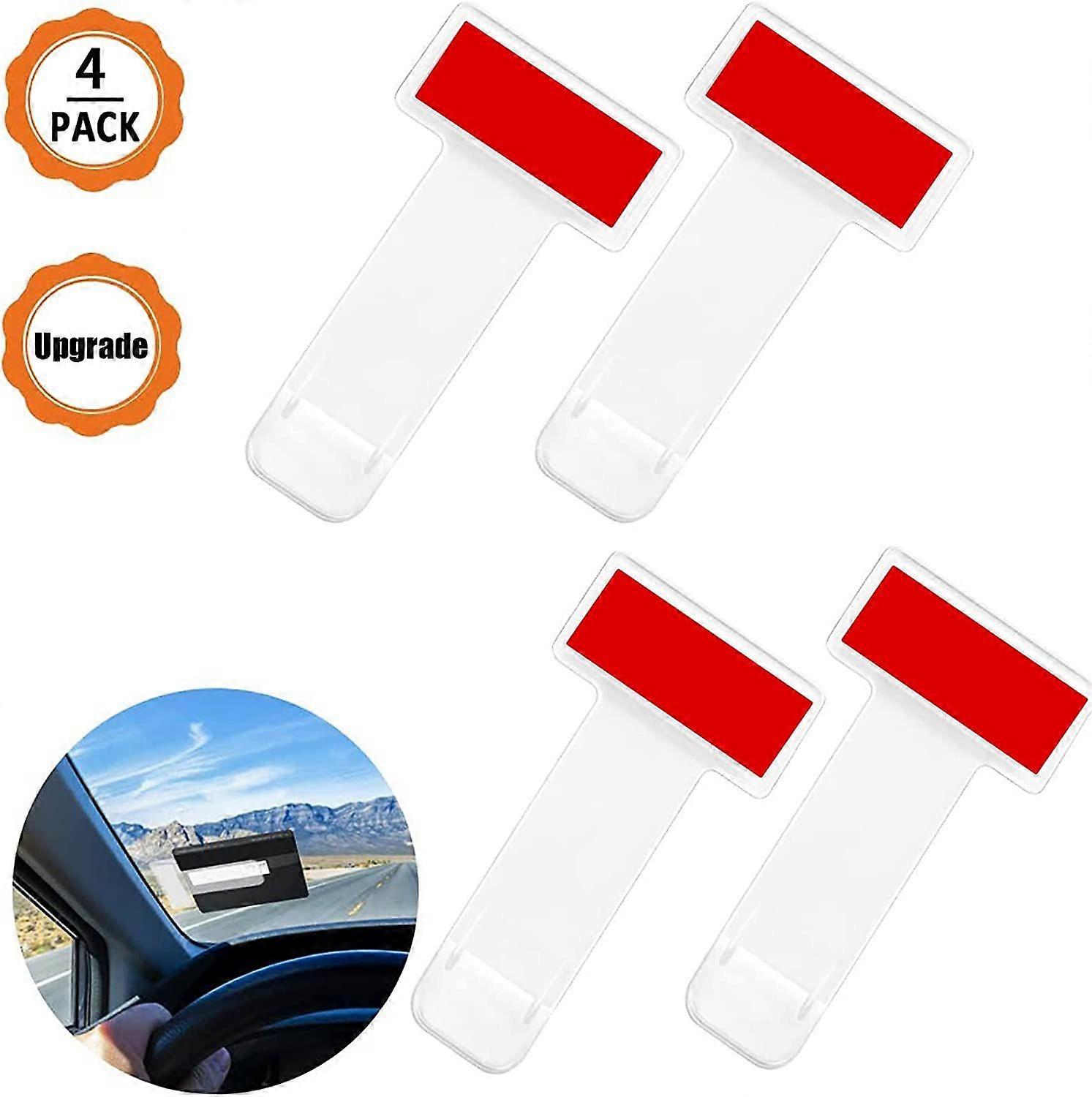 Car Parking Ticket Clip - Windscreen Permit Holder (Red, 4pcs)