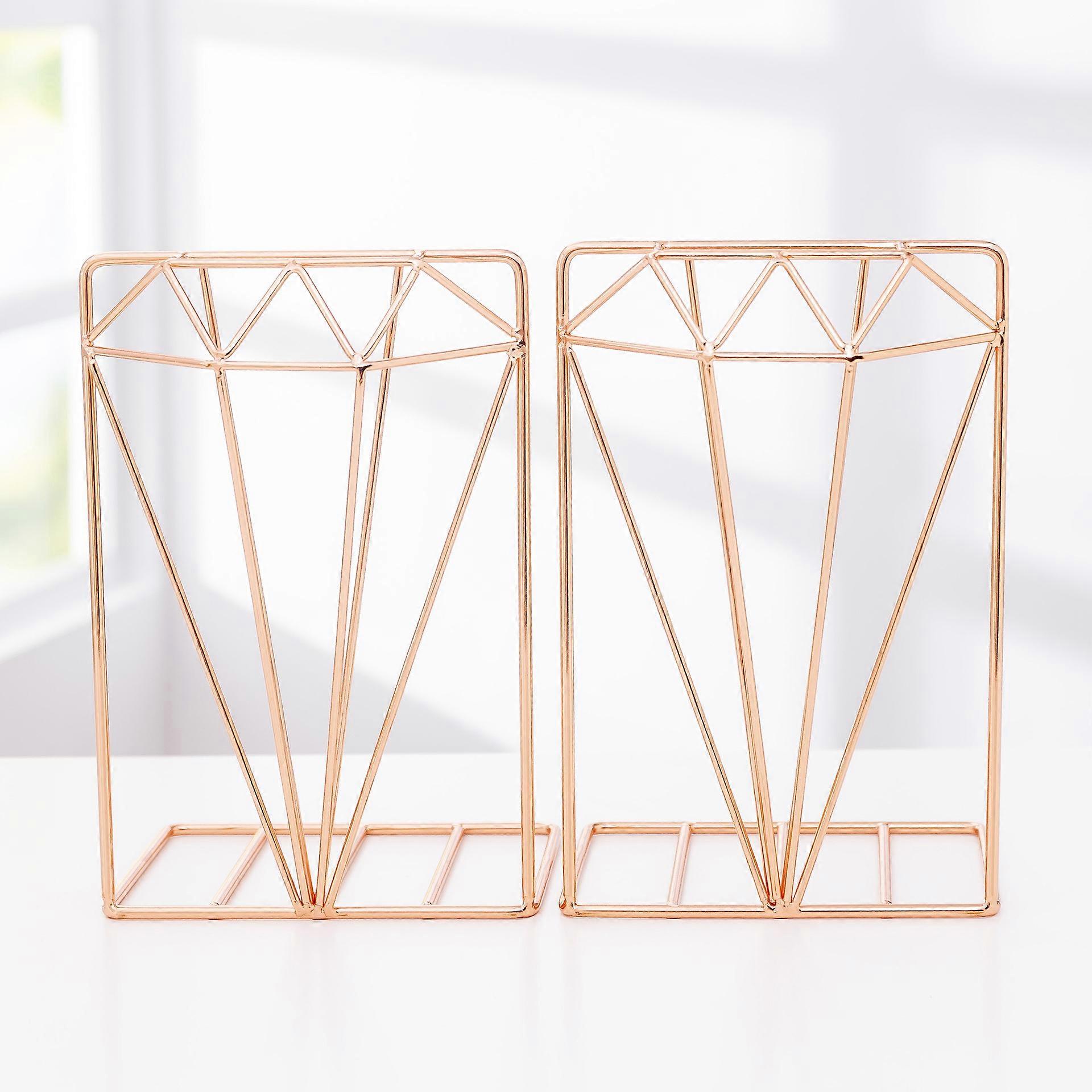 2 Pcs Metal Bookends Book Stoppers Book Separators Book Hold