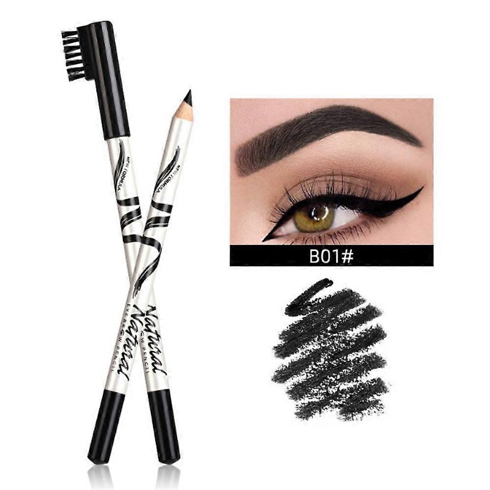 Waterproof Microblading Eyebrow Pen,Double-Ended with Spoolie Brush,1.5mm Ultra-Fine Tip, 24H Smudge-Proof