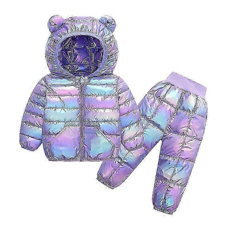 幼児冬の赤ちゃんの子供服セット暖かいフェイクダウンジャケットの服セット子供子供のスノースーツコートベストパンツオーバーオール子供服セット
