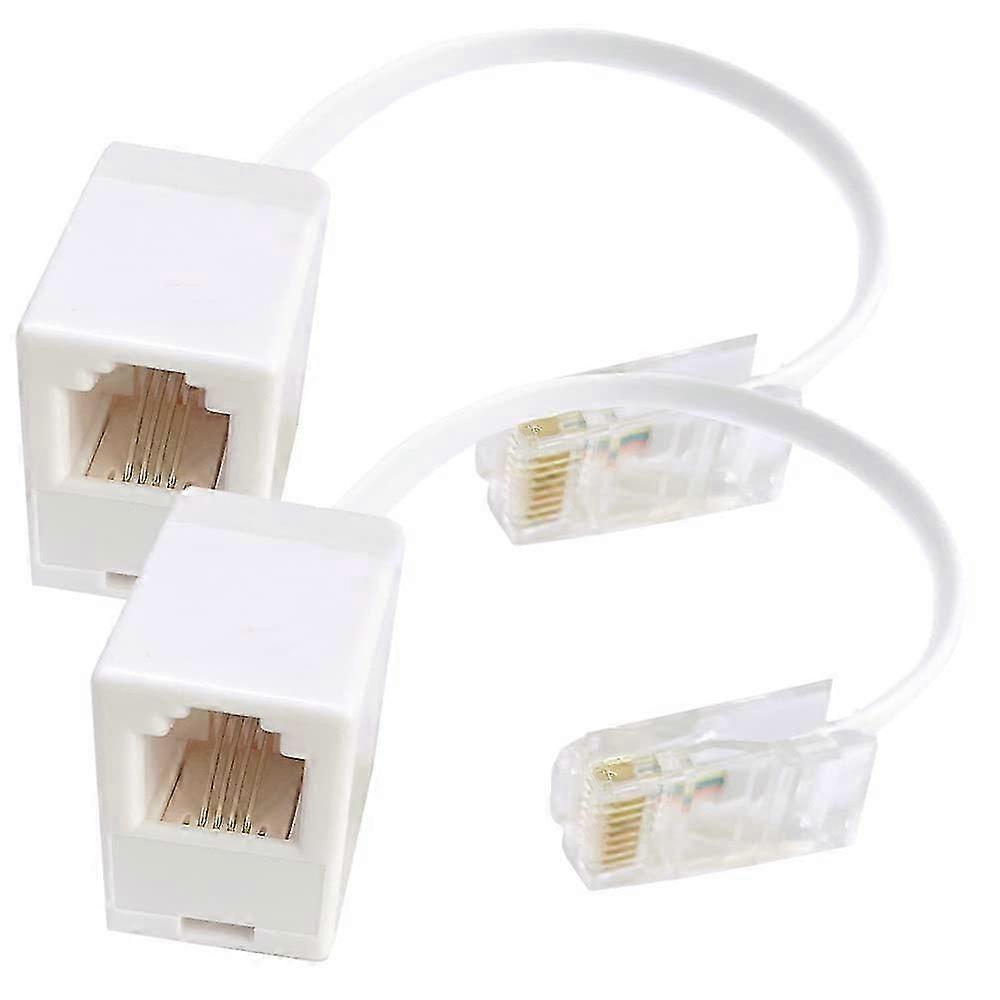 2-Pack RJ45 to RJ11 Telephone Adapters for Easy Connection Conversion