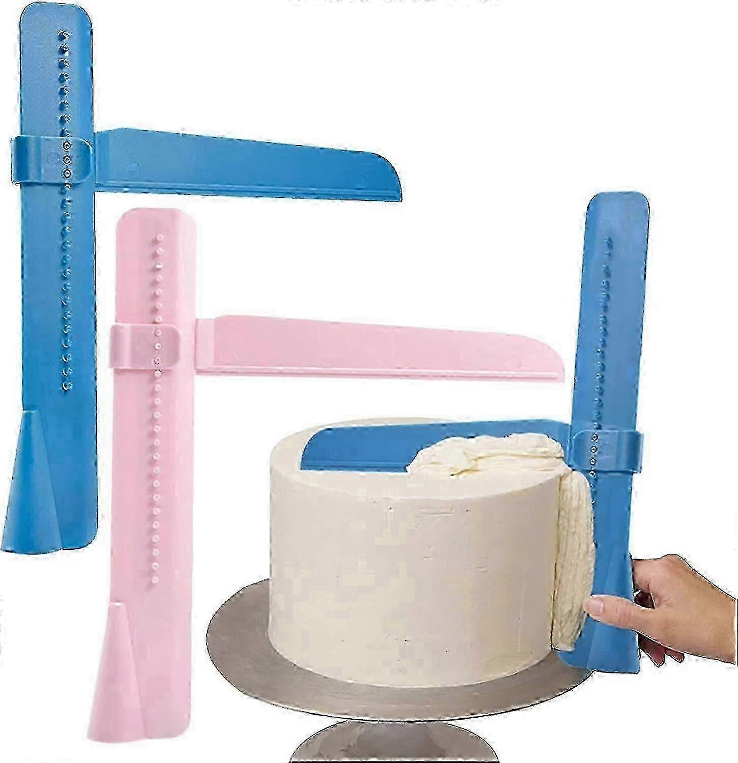 Cake Leveler Set - Adjustable Baking Tool (Blue + Pink, 2pc)