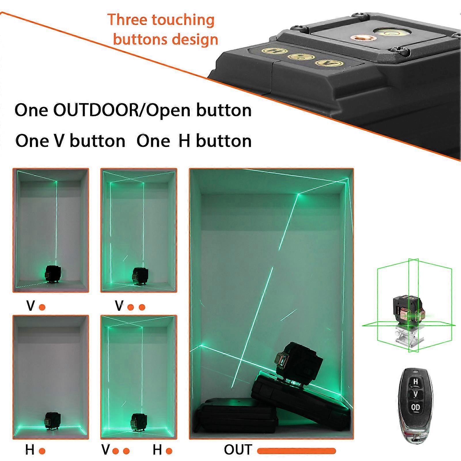 Multifunctional 3D 12 Lines Laser Level Tool Vertical Horizontal Lines with Self-leveling Function