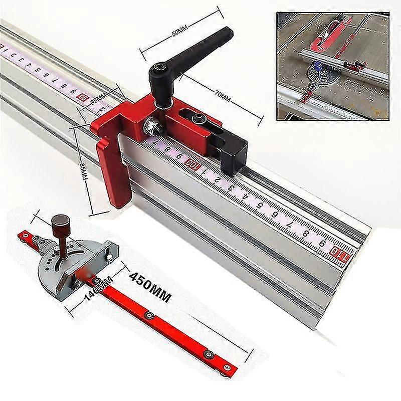 Calibrador de inglete angular de aluminio de 400 mm para sierra de mesa Enrutador Carpintería DIY