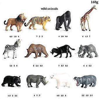 12pcs Simulation Wild Animals Ornament - Kids Toy Set
