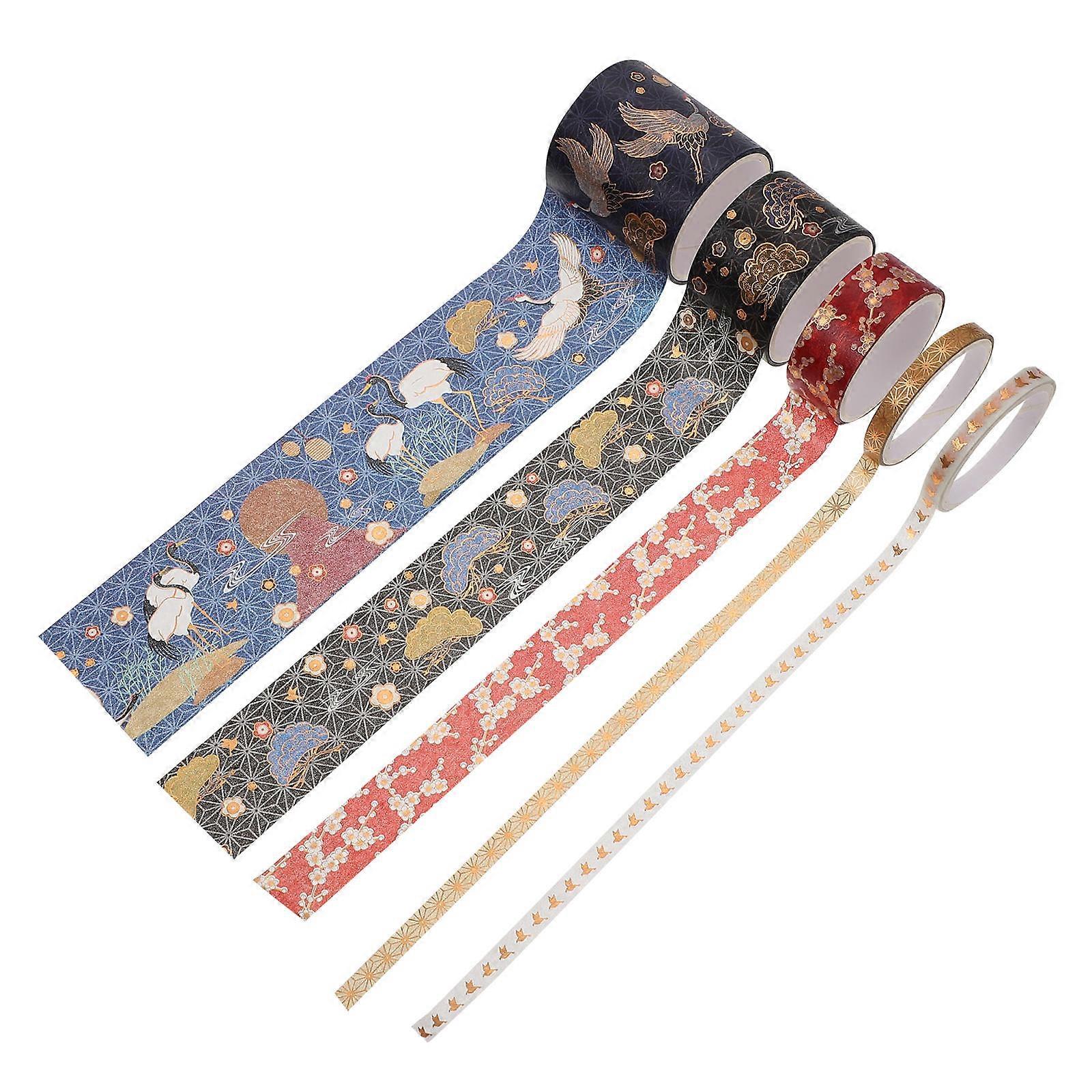 النمط الصيني الشريط ديكور الزخرفية واشي الشريط الحرف اليدوية متنوعة - لاصق واشي ورقة الشريط لتزيين الهدايا 5 قطع
