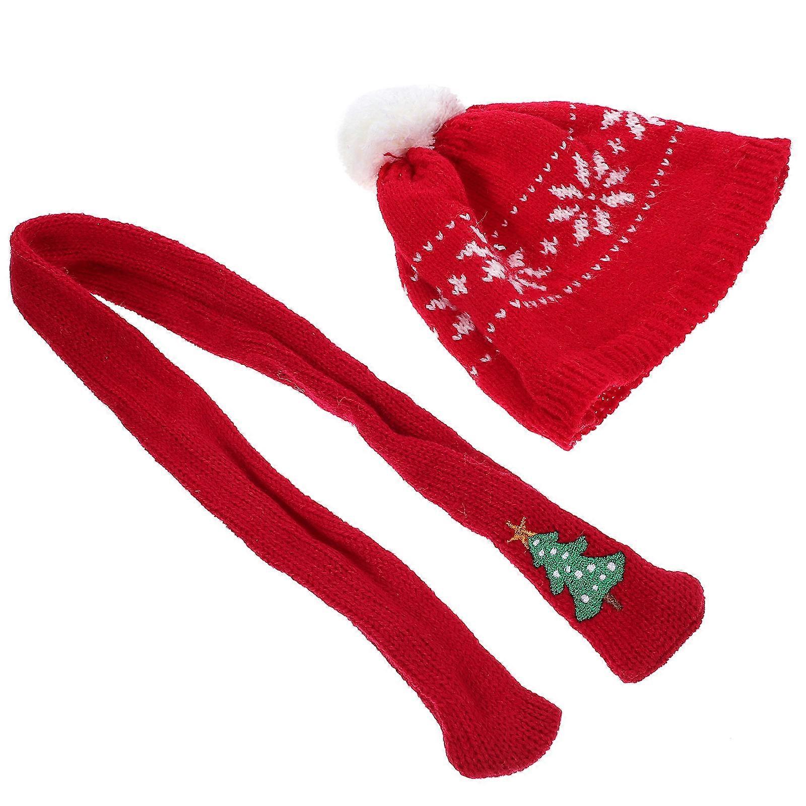 Mini Knitted Hat and Scarf Set for Crafts Made of Woolen Yarn Assorted Color Multi Functional 6.5 Inch