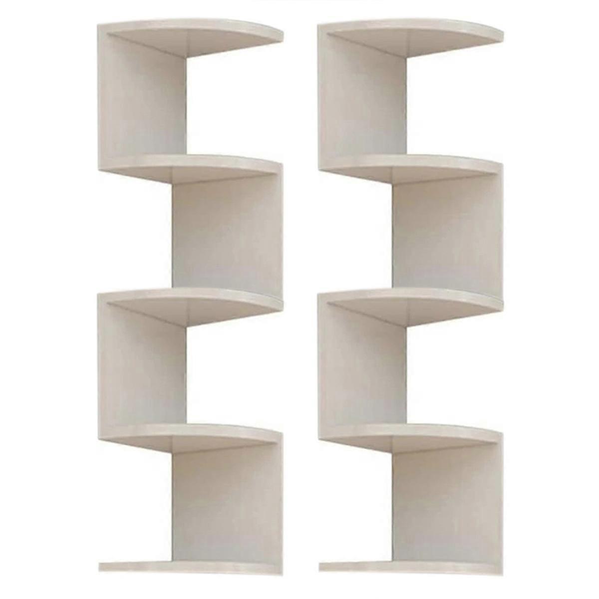 Wall Mounted Corner Storage Rack Classic Wall Rack 5 Layers Semicircular Partitions for Bookshelf St
