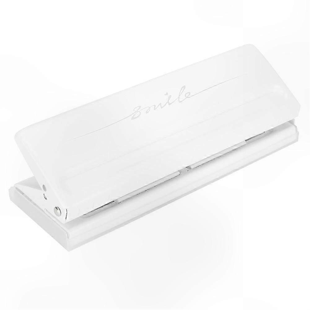 Customizable 6-Hole Paper Punch for School and Office Use (White)
