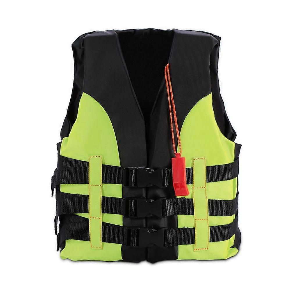 Life Vest Swimming Boating Drifting Aid Jacket With Whistle For Child(Green, 5-12 years old)