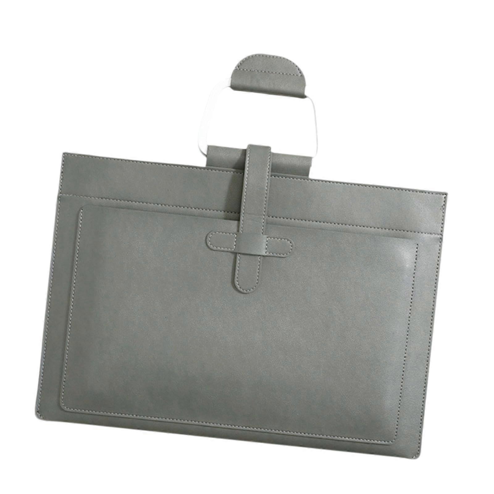 Document Storage Bag Laptop Briefcase Waterproof Portable Organizer with Handles for Files, Gray, Ideal for Travel and Daily Use