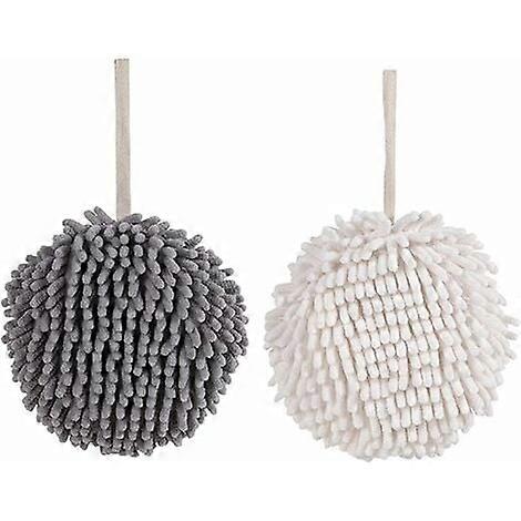 2pcs Hanging Hand Drying Towel, Chenille Microfiber Hanging Hand Towels