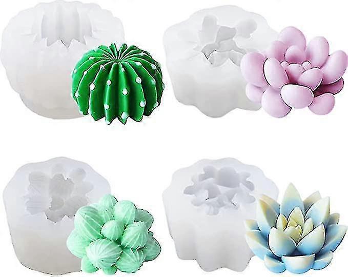 4-piece succulent silicone molds, highly realistic and easy to demold, suitable for multiple scenarios