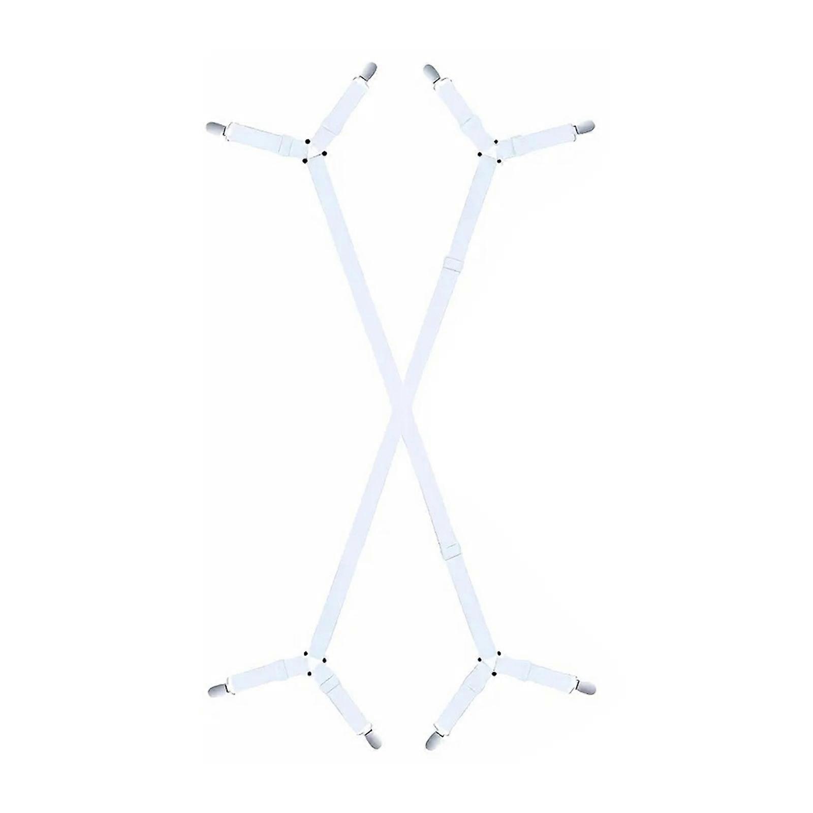 2 Piece Bed Sheet Fasteners Tensioners with Metal Clips Easy Installation Keep Bedding Neat On All Mattress Sizes Multicolor