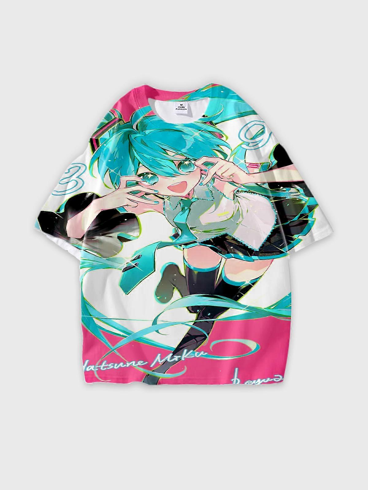 T-Shirt Round Neck, Loose Short Sleeve Pattern Graphic Tee, Unisex Summer Casual Top U2945