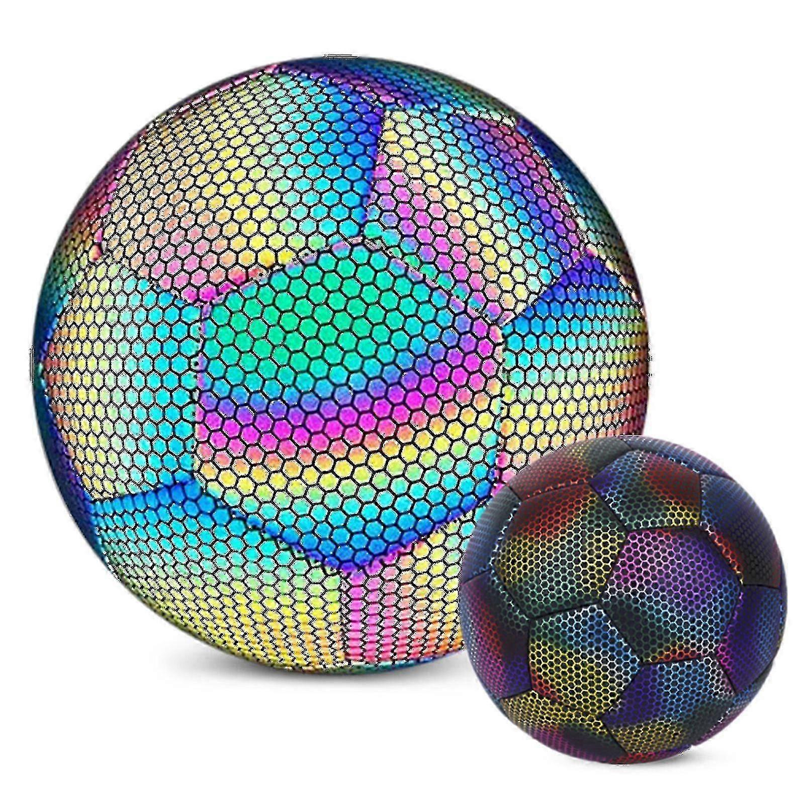 Reflective Soccer Ball Luminous Night Glow Footballs For Student Training